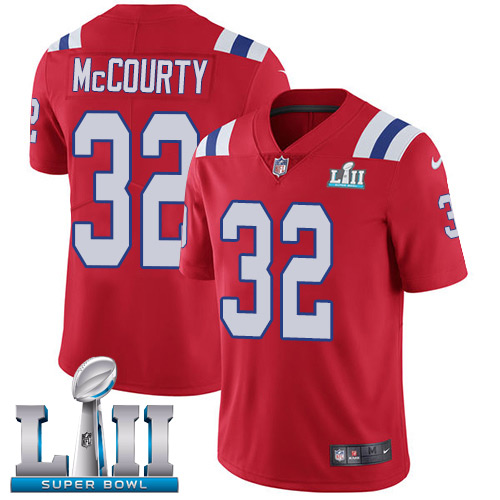 Nike Patriots #32 Devin McCourty Red Alternate Super Bowl LII Men's Stitched NFL Vapor Untouchable Limited Jersey
